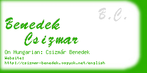benedek csizmar business card